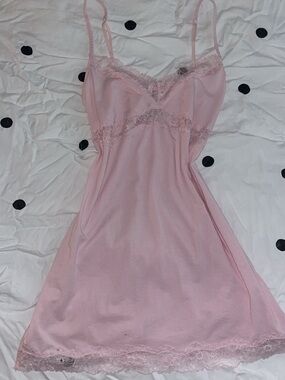 Skims pink lace mini dress